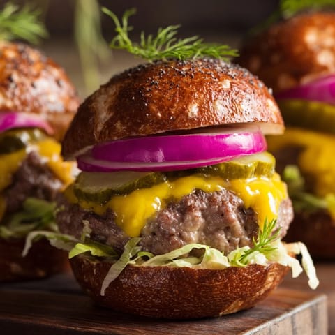 Stack of juicy sliders featuring melted cheese, fresh lettuce, and tomato, perfect for a party spread or family game day feast.