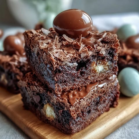 Cadbury Egg Chocolate Brownies with Crumbled Top