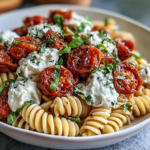 A stunning Summer Caprese Pasta dish, ready for warm weather enjoyment.