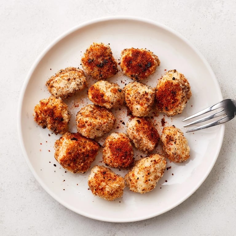 Homemade crispy chicken nuggets arranged on a plate with honey mustard dipping sauce, perfect for family snacking.