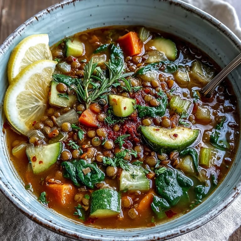 Freshly prepared lentil soup in a white bowl, perfect for a healthy vegan dinner.