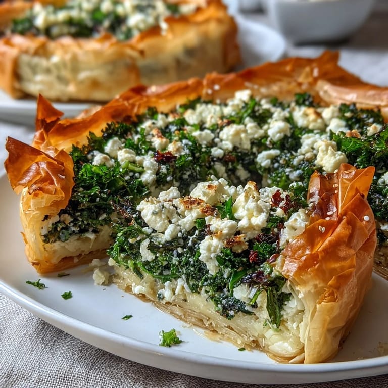 Savory Feta and Kale Börek is paired with a crisp side salad.
