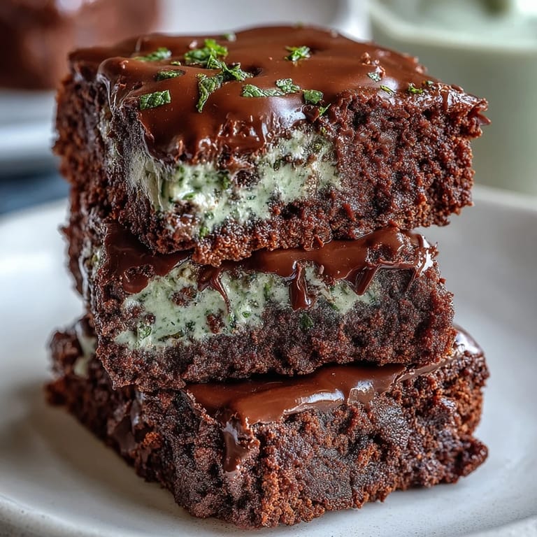 Cool mint and rich chocolate combine in these fudgy brownie bites, perfect for St. Patricks Day celebrations.  