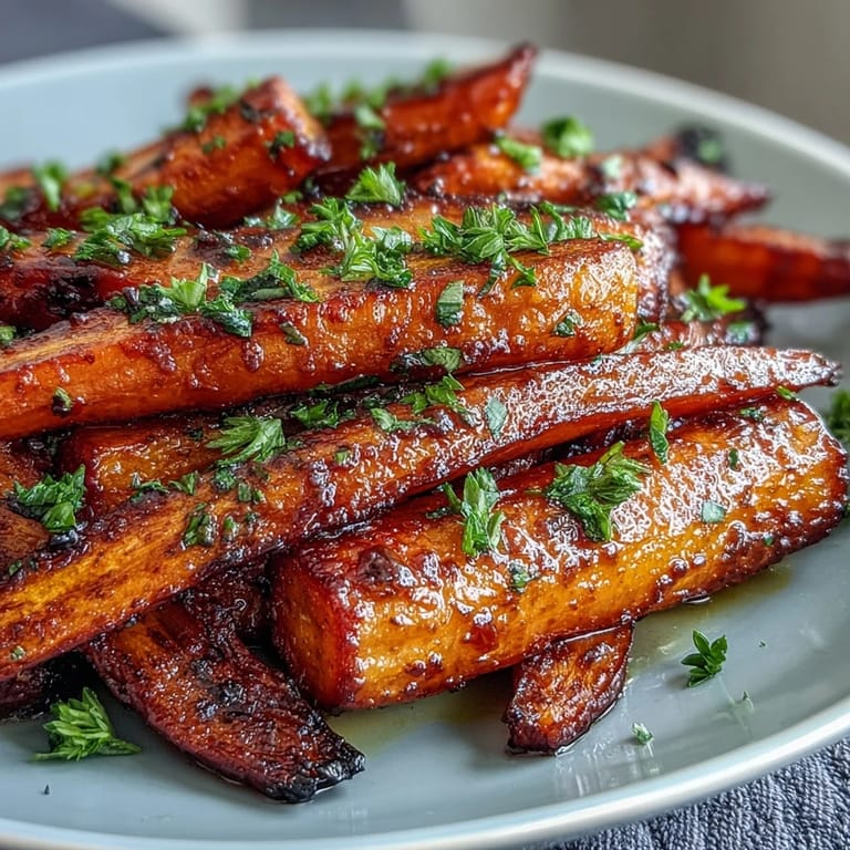 A sheet pan of honey roasted carrots and parsnips, glazed and roasted until edges are caramelized and fragrant.