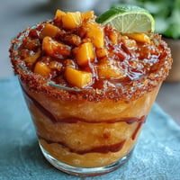Bright Cinco de Mayo Mangonada mocktail: frozen mango swirls with tangy chamoy.